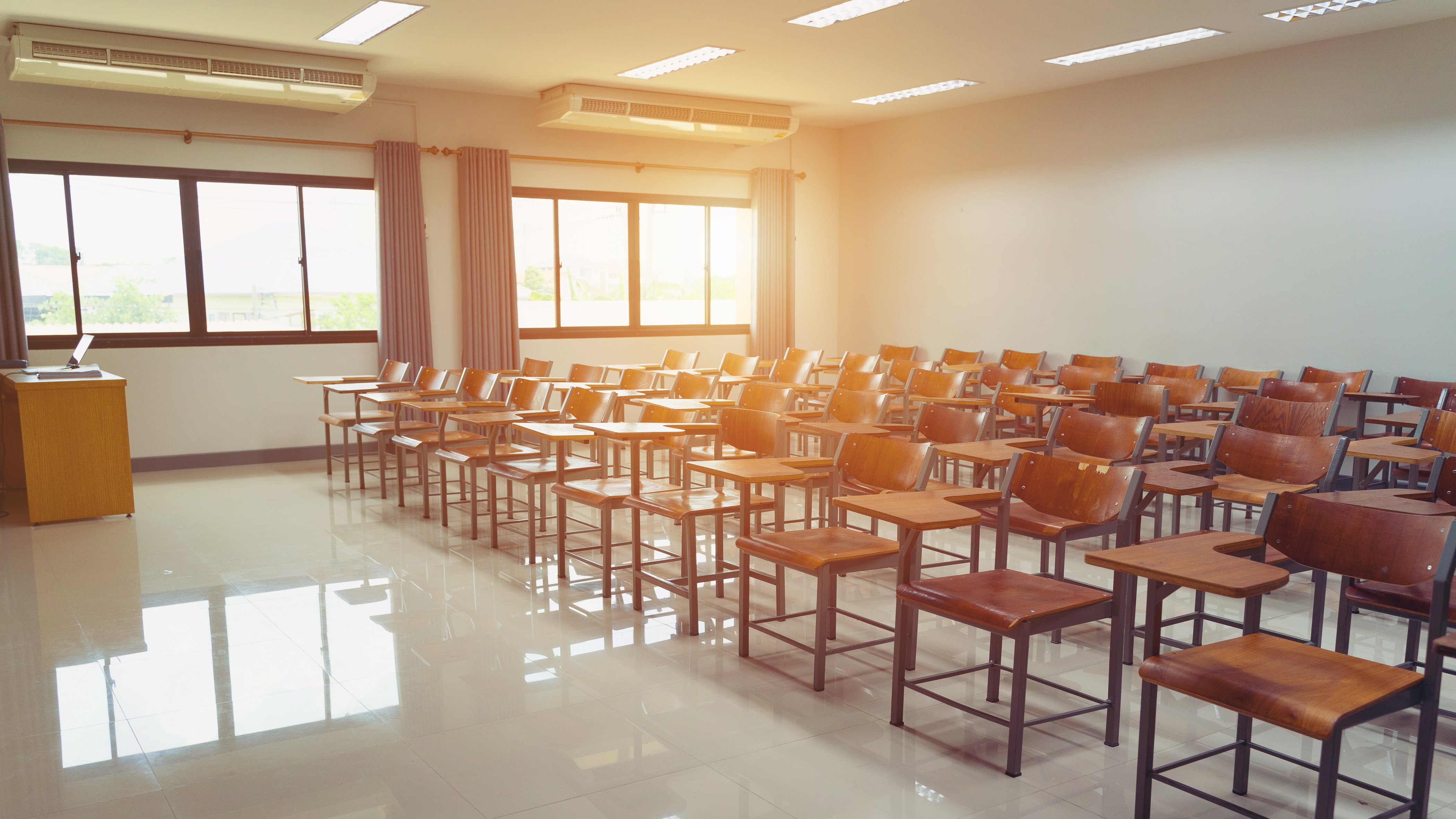 Empty university classroom